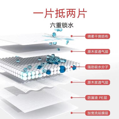 Pet urine pad, urine diaper, dog urine pad, thickened bamboo charcoal back adhesive water-absorbing disposable diaper - Image