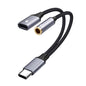 The 2-in-1 multi-functional Tpyec to 3.5mm headphone adapter charging port is suitable for mobile phones and tablets