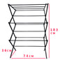 Folding clothes drying rack - Durable and space - saving laundry and towel rack, sturdy hanger for hanging clothes both indoors and outdoors, made of stainless steel 折叠晾衣架 – 耐用、节省空间的洗衣和毛巾架、坚固的衣架，用于在室内和室外悬挂衣服，不锈钢 - 折叠式多功能晾衣架 - Zhongshan Star Trade - 黑色 - 74*36*103cm折叠晾衣架