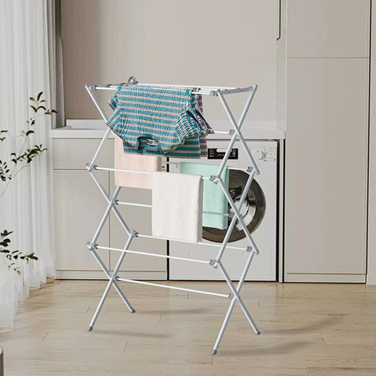 Collapsible Laundry Drying Rack, Sturdy Steel, Foldable & Portable Clothes Drying Rack, Space - Saving Design, Indoor & Outdoor Drying, Ideal for Laundry Room 50lb Capacity 可折叠洗衣晾衣架，坚固的钢制，可折叠便携式晾衣架，节省空间的设计，室内和室外烘干，洗衣房的理想选择，容量为 50 磅 - 折叠式多功能晾衣架 - Zhongshan Star Trade
