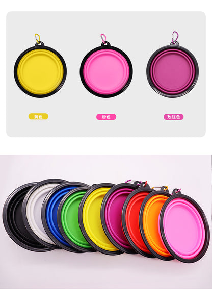 Dog bowl, pet foldable bowl, suitable for cats and dogs, portable pet feeding spray tray, suitable for walking, parking lot and travel, with climbing buckle 狗碗宠物可折叠碗，猫狗可用，便携式宠物喂食喷盘，用于步行停车场旅行，带 登山扣 - 宠物友好型户外用品 - Zhongshan Star Trade