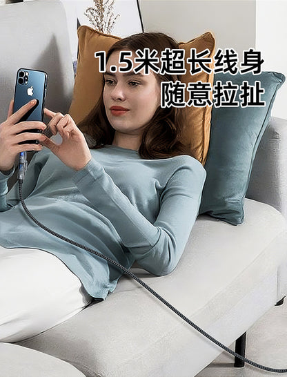 240w four-in-one braided digital display super fast charging cable, 1.5-meter extended, suitable for Apple and Android Type-C data cable