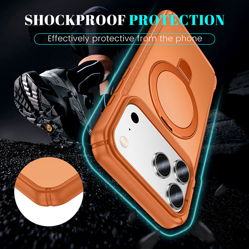 New iPhone 17 Pro Max phone case - two-in-one touchable skin-friendly Apple 16 stand with magnetic phone protection cover