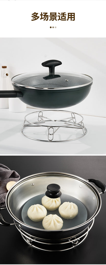 Kitchen shelf pot rack kitchen insulation anti-scalding pot storage bracket round waterproof steam rack countertop pot rack