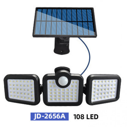 Solar outdoor light 2835LM 106 LED safety light, with remote control, IP65 waterproof, 180° wide-angle floodlight wall lamp, with 4 modes