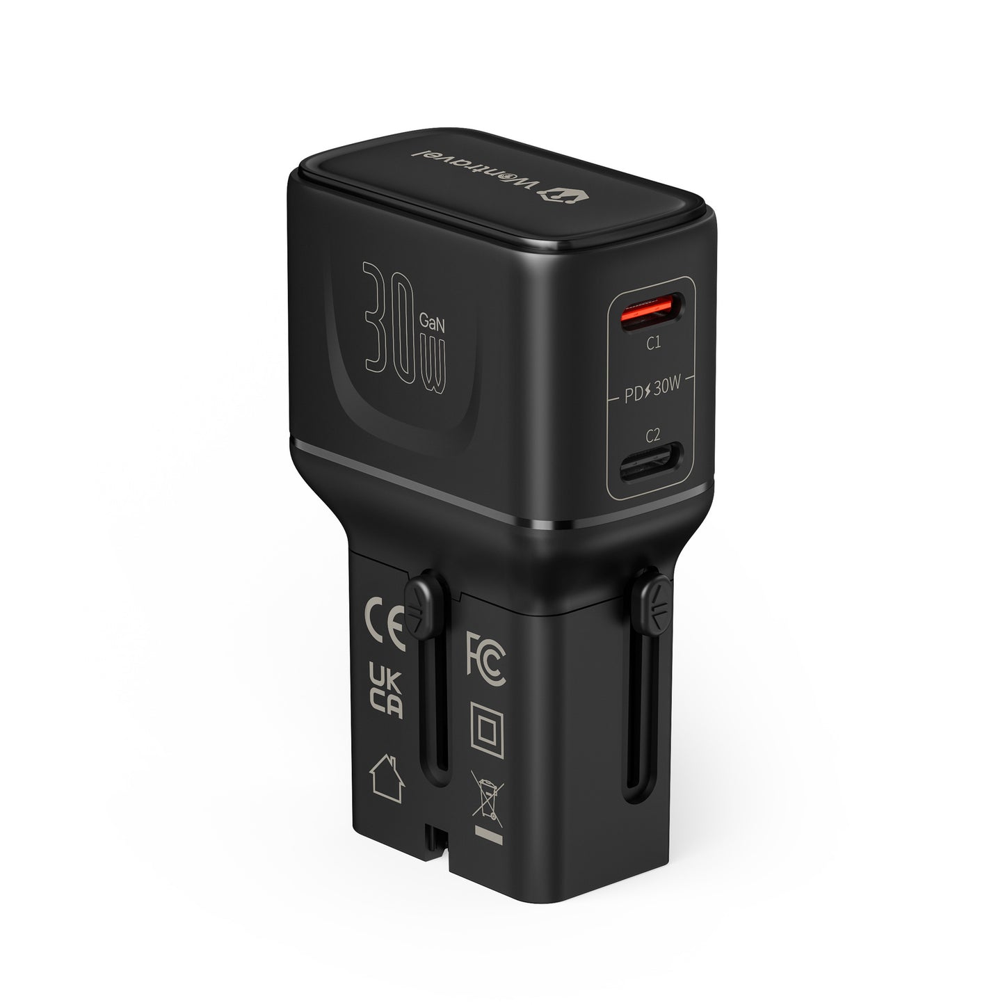 Global Pass Conversion Socket 2Type-C 45W Fast Charging Socket Converter Portable European Standard multi-functional conversion