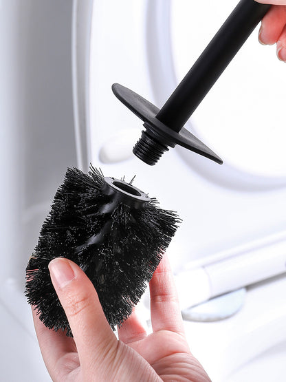 304 stainless steel toilet brush holder set, bathroom wall-mounted circular