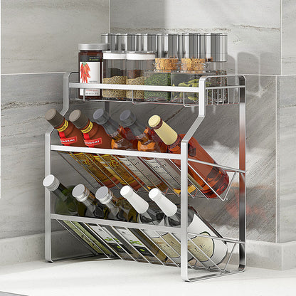 304 stainless steel kitchen condiment storage rack, storing soy sauce bottles, condiment jars, condiment rack countertop - Im