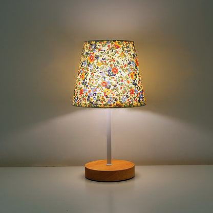 Solid wood fabric usb small table lamp, bedroom bedside lamp, study, residential dormitory led night light, creative ambient light decoration