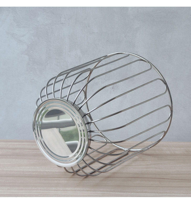 304 stainless steel fruit basket, fruit plate, fruit basket, citrus basket, home storage and decoration, round