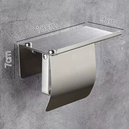 Toilet paper rack 304 stainless steel toilet paper box storage rack Wall-mounted sanitary tissue paper rack paper box