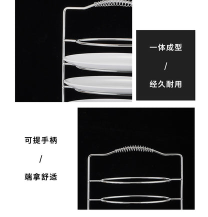 304 stainless steel multi-layer portable food preparation tool, oval-shaped chicken pot dedicated rack, beef hot pot storage rack