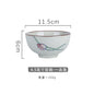 4.5 inch, 5 inch, retro Chinese Japanese creative hand - painted flower cereal ceramic soup rice bowl  4.5 英寸、5英寸，复古中国日式创意手绘花卉麦片陶瓷汤饭碗 - 日式餐具 - Zhongshan Star Trade - 一品莲4.5英寸米饭碗