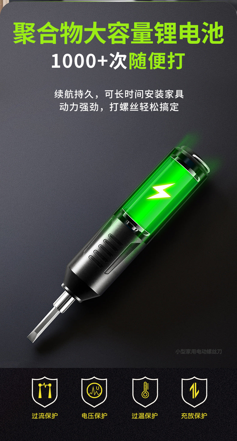Electric screwdriver, household rechargeable mini hand drill, small impact screwdriver, lithium battery tool set