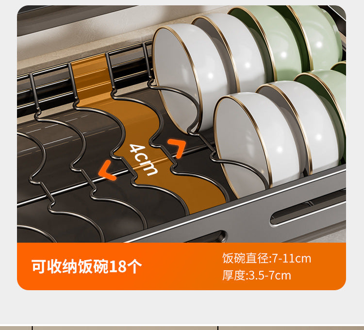 304 stainless steel folding draining dish rack, kitchen multi-functional storage stand, multi-layer dish cabinet, dish and sp