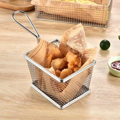 304 stainless steel French fries basket, fried food plate, fried chicken creative snack plate, French fries basket, fried chicken basket