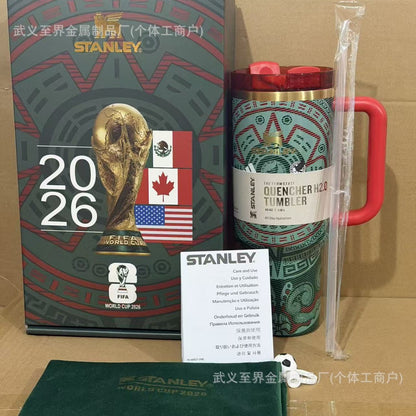 STANLEY 2026 World Cup co-branded 40oz insulated water bottle, large capacity, car sippy cup, cross-border bestseller