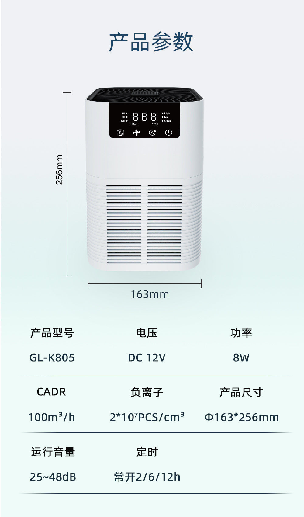 The new product can be customized as a negative ion desktop air purifier for indoor formaldehyde removal, sterilization and odor elimination