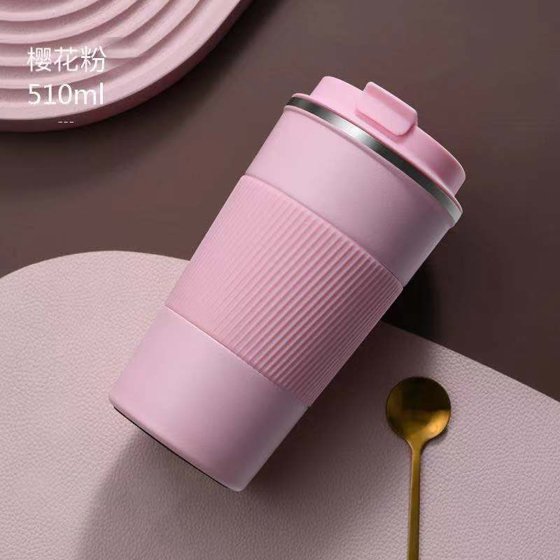 Vacuum insulated stainless steel travel cups, reusable coffee cups or water bottles with leak - proof LIDS, BPA - free, can keep beverages hot for 6 hours or cold for 12 hours 真空隔热不锈钢旅行杯，带防漏盖可重复使用的咖啡杯或水瓶不含 BPA 可使饮料保持热 6 小时或冷 12 小时 - 保温杯 - Zhongshan Star Trade - 樱花粉（三代咖啡杯） - 510ml