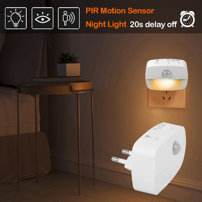 Intelligent human body sensor plug-in night light LED infrared sensor room staircase corridor light PIR night light