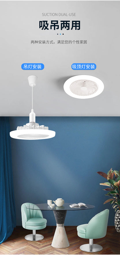 led fan light e27 screw-down, home living room and kitchen ceiling fan light, remote control setting, bedroom bulb ceiling fan light
