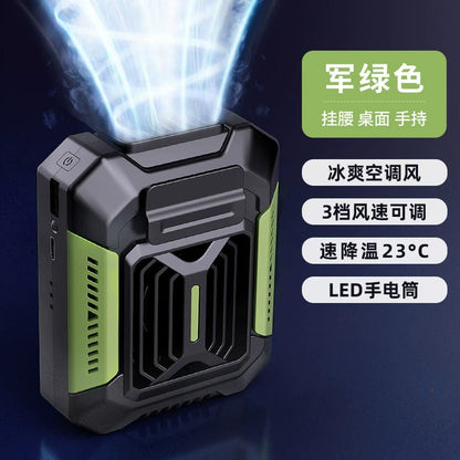 Waist-mounted fan clip-on USB portable mini desktop handheld fan, outdoor cooling neck-hanging fan
