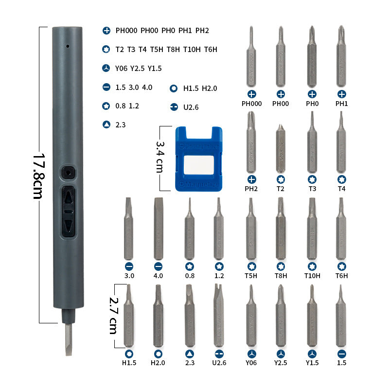 28-in-one mini electric screwdriver rechargeable portable household screwdriver for disassembly and repair