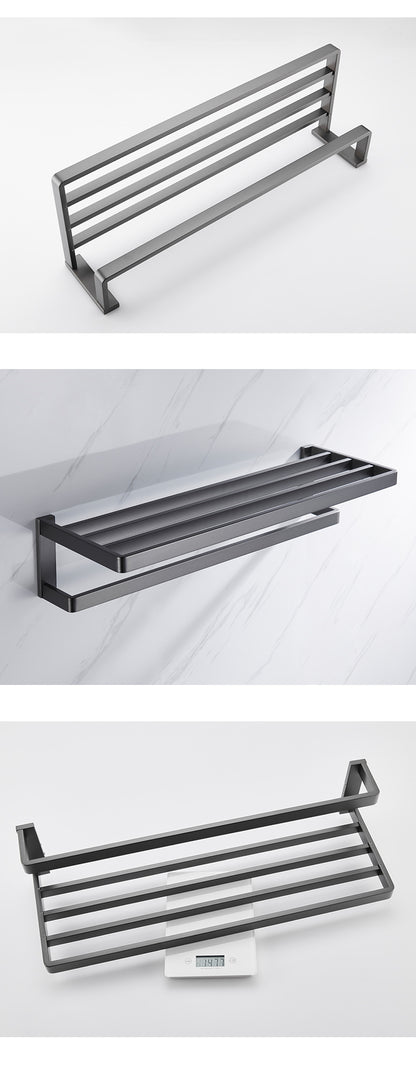 Gun gray 304 stainless steel towel rack bath towel rack bathroom towel bar storage rack bathroom bath towel rack