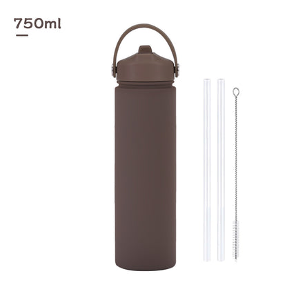 750ml stainless steel water bottle, wide - mouthed portable hand - held bottle, outdoor sports suction nozzle, insulated cup 750ml不锈钢水壶广口便携手提瓶子户外运动吸嘴保温杯 - 保温杯 - Zhongshan Star Trade