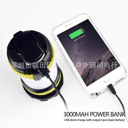 The LED camping lantern flashlight is rechargeable, portable flashlight with 6 light modes, 3000mAh power bank, IPX6 waterproof, USB, hurricane camping light, emergency LED 露营灯笼手电筒可充电，便携式手电筒，带 6 种灯光模式，3000mAh 移动电源，IPX6 防水，USB ，飓风露营灯，应急 - 太阳能LED露营灯 - Zhongshan Star Trade