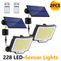Solar outdoor light 2835LM 106 LED safety light, with remote control, IP65 waterproof, 180° wide-angle floodlight wall lamp, with 4 modes