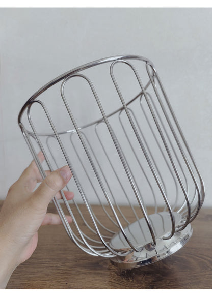 304 stainless steel fruit basket, fruit plate, fruit basket, citrus basket, home storage and decoration, round