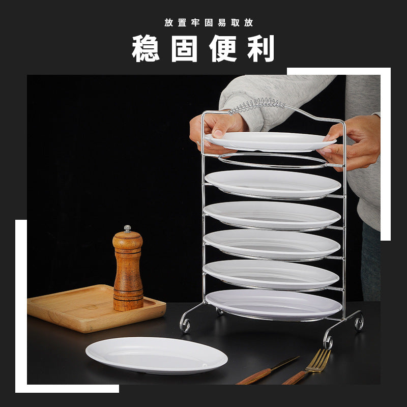 304 stainless steel multi-layer portable food preparation tool, oval-shaped chicken pot dedicated rack, beef hot pot storage rack