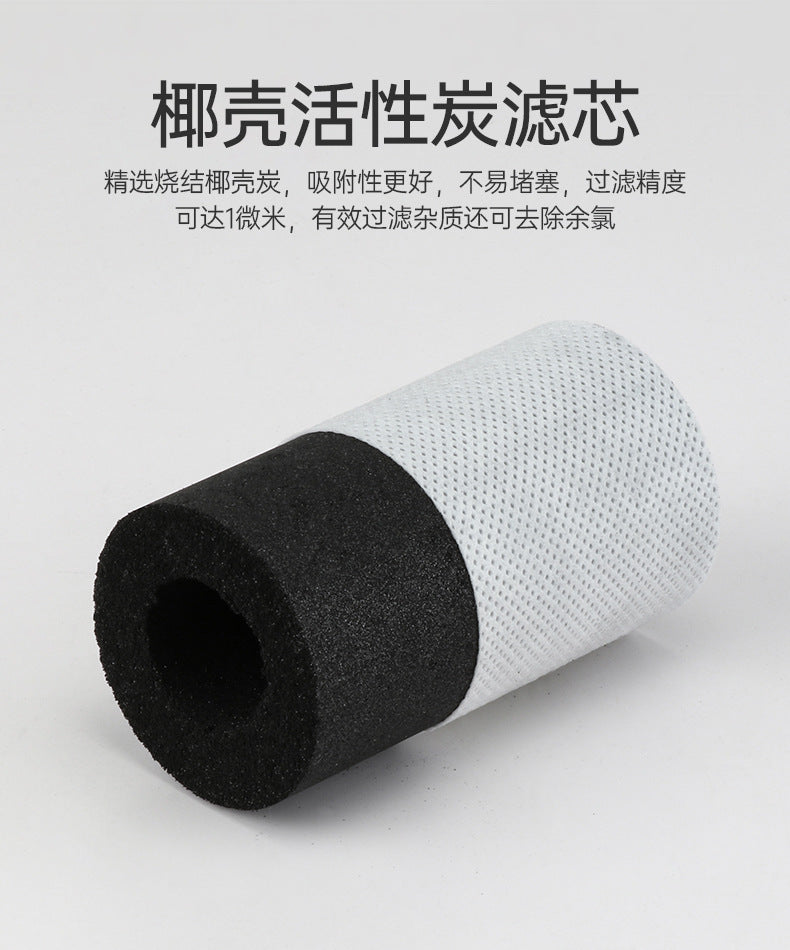 Pre-filter for kitchen faucet with anti-splash water function, made of ceramic activated carbon, for direct drinking water purification.