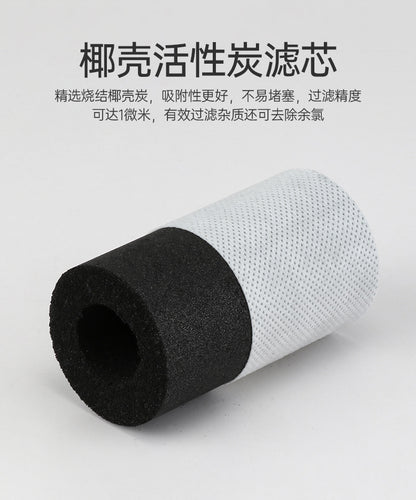 Pre-filter for kitchen faucet with anti-splash water function, made of ceramic activated carbon, for direct drinking water purification.