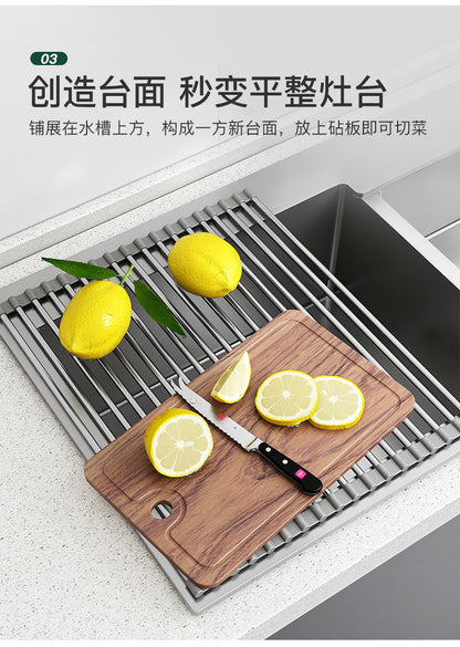 Dishwashing Sink Drain Rack 304 Stainless Steel Retractable Kitchen Drain Rack - Image 7