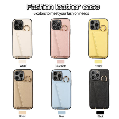 The crossbody lanyard card insert phone case is suitable for the Apple series