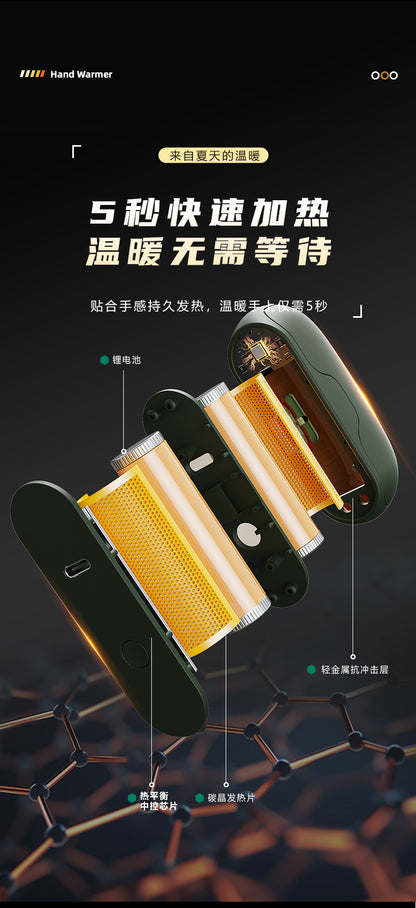 Magnetic hand warmer, USB charging, detachable hand warmer, digital temperature display portable heater
