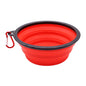 Dog bowl, pet foldable bowl, suitable for cats and dogs, portable pet feeding spray tray, suitable for walking, parking lot and travel, with climbing buckle 狗碗宠物可折叠碗，猫狗可用，便携式宠物喂食喷盘，用于步行停车场旅行，带 登山扣 - 宠物友好型户外用品 - Zhongshan Star Trade - Red - 黑框带扣2900ml