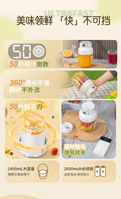 2026 New model juicer, portable juicer cup, juicer, fruit milkshake, fruit and vegetable double cup, ton ton bucket