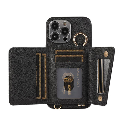 The crossbody lanyard card insert phone case is suitable for the Apple series