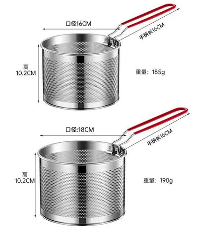 304 stainless steel frying basket frying net basket basket cooking noodles slotted spoon frying basket fryer filter steel blanching basket