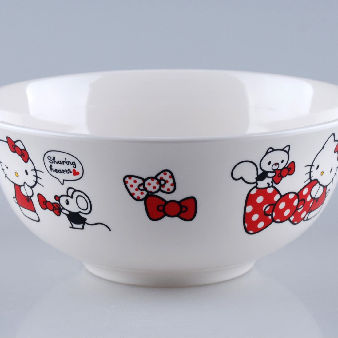 Genuine Sanrio Hello Kitty children's melamine tableware, high appearance level plates, cartoon bowls, plates, cups and tableware 正版三丽鸥凯蒂猫儿童密胺餐具高颜值餐盘卡通碗盘子杯子餐具 - 日式餐具 - Zhongshan Star Trade - 凯蒂猫大汤碗KT - 479