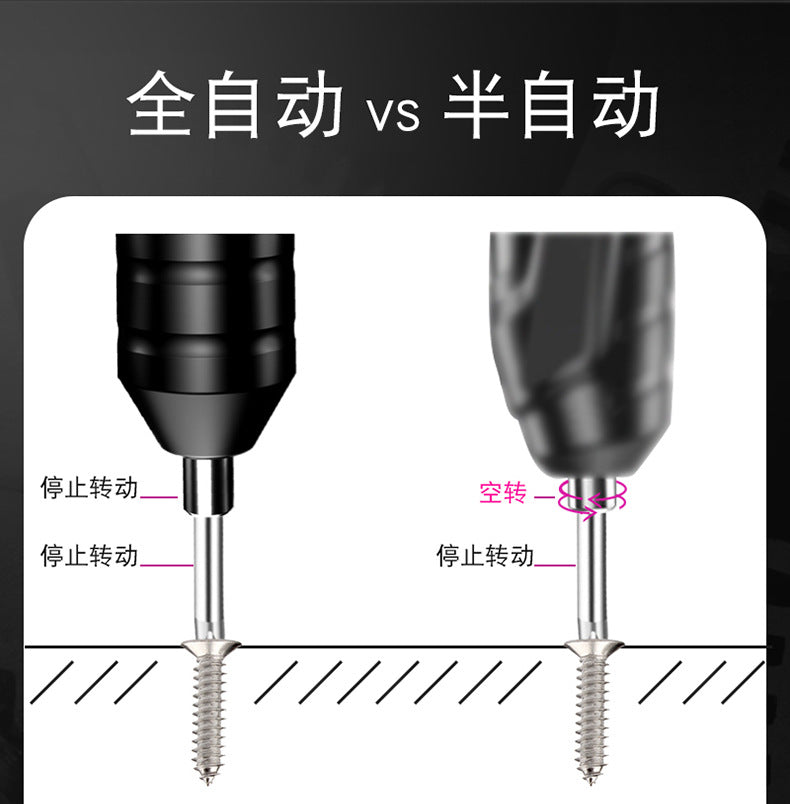 Brushless impact lithium battery drill, rechargeable hand drill, small pistol drill, electric drill, multi-functional household electric hammer, electric screwdriver