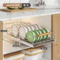 Kitchen dish pull-out storage rack, dish cabinet pull-out basket, drawer-type dish placement, sink draining dish storage rack