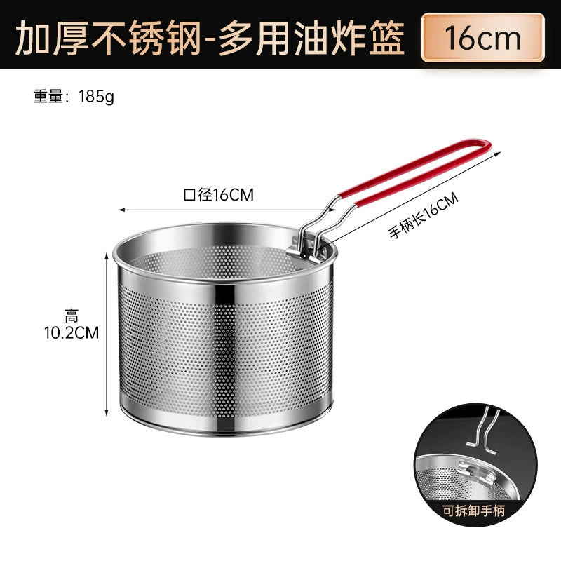 304 stainless steel frying basket frying net basket basket cooking noodles slotted spoon frying basket fryer filter steel blanching basket