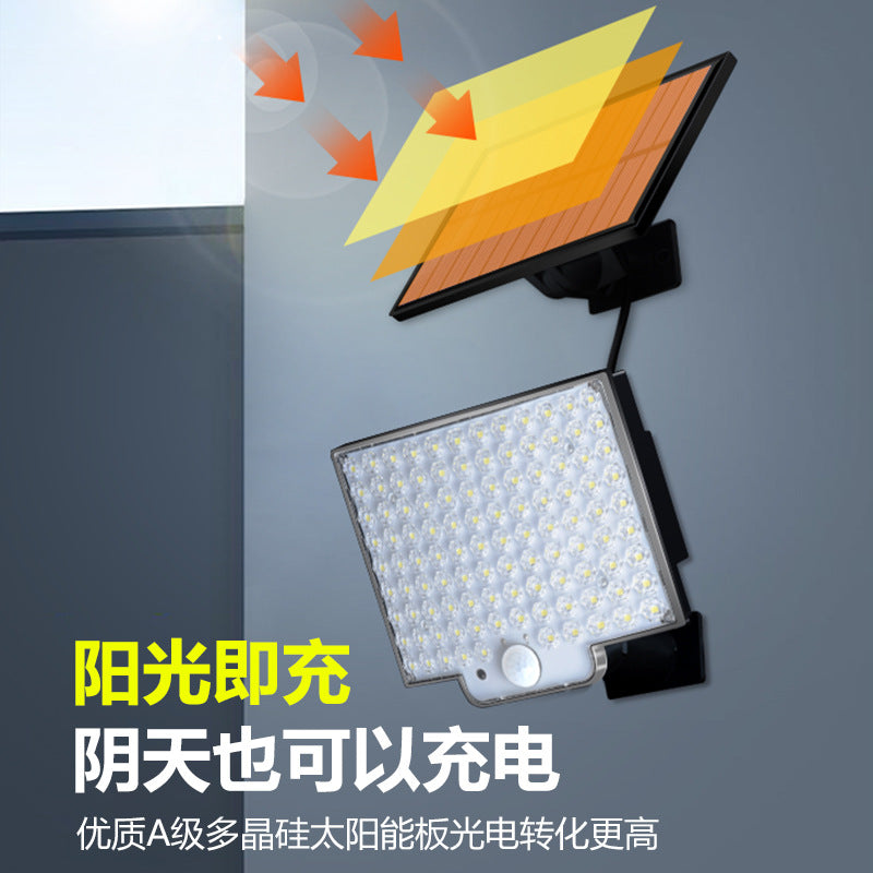 Solar outdoor light 2835LM 106 LED safety light, with remote control, IP65 waterproof, 180° wide-angle floodlight wall lamp, with 4 modes
