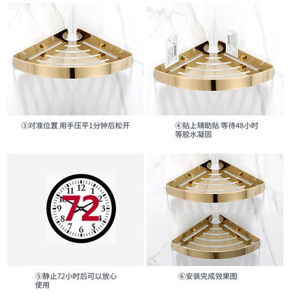 Bathroom triangular storage rack, bathroom net basket corner rack, non-perforated body wash rack, toilet corner storage rack