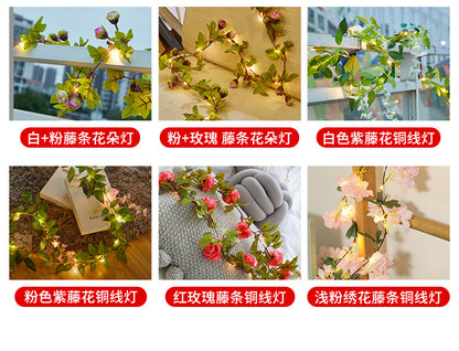 Solar rattan light string battery box, maple leaf rattan decorative light string, outdoor courtyard decorative light 太阳能藤条灯串 电池盒枫叶藤条装饰灯串户外庭院装饰灯 - 万圣节装饰品 - Zhongshan Star Trade