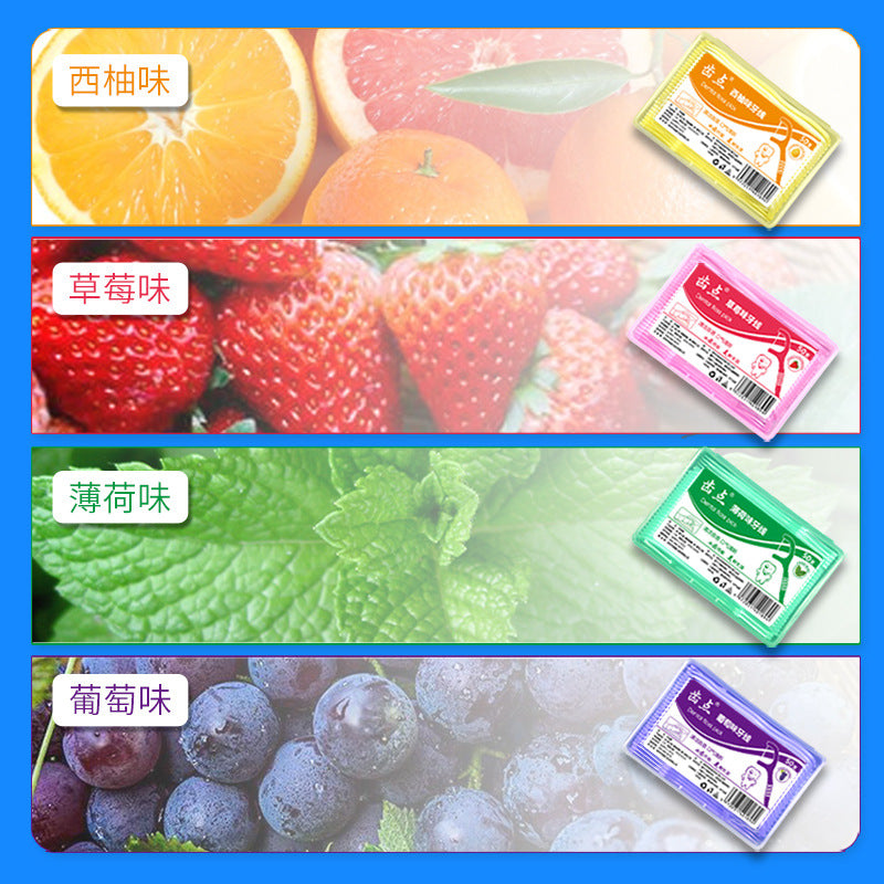 Fruit-flavored toothpick box containing 50 mint-flavored toothpick sticks - Image 2